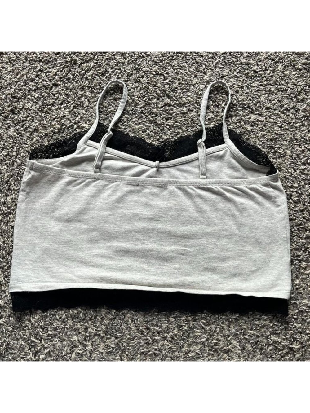 Women's Light Gray Mushroom Small Crop Top Lace Cottagecore Fairy Whimsigoth - Picture 4 of 6